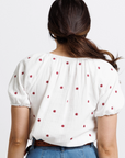 Downeast - Cecilia White Short Sleeve Scoop Neck Blouse