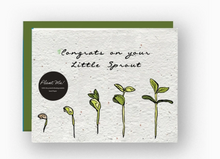 Load image into Gallery viewer, Congrats on Your Little Sprout - Plantable Greeting Card
