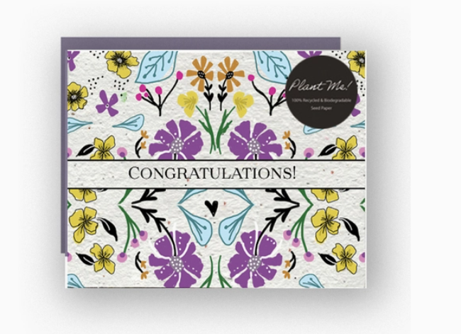 Floral Congratulations - Plantable Greeting Card