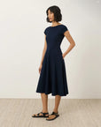 Pact fit & flare ballet neck dress