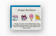 Load image into Gallery viewer, Happy Birthday - Tequila Shots - Plantable Greeting Card
