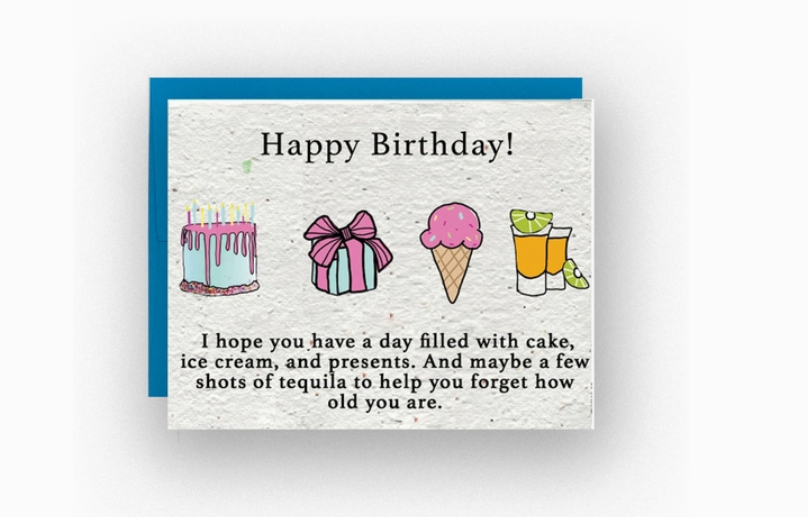 Happy Birthday - Tequila Shots - Plantable Greeting Card