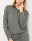 Pact - CloudKnit Half Zip - Castor Green