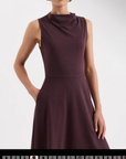 Pact fit & flare cowl neck sleeveless dress
