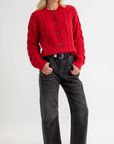 Downeast - Schmancy Cable Knit Button Down Sweater