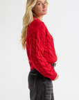 Downeast - Schmancy Cable Knit Button Down Sweater