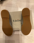 TAUPE SNAKESKIN TAOS MULES 6.5