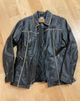 BLACK HARLEY DAVIDSON LEATHER MOTORCYCLE JACKET S