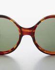 Round Mod Vintage Sunglass with Beveled Frame - Trudy