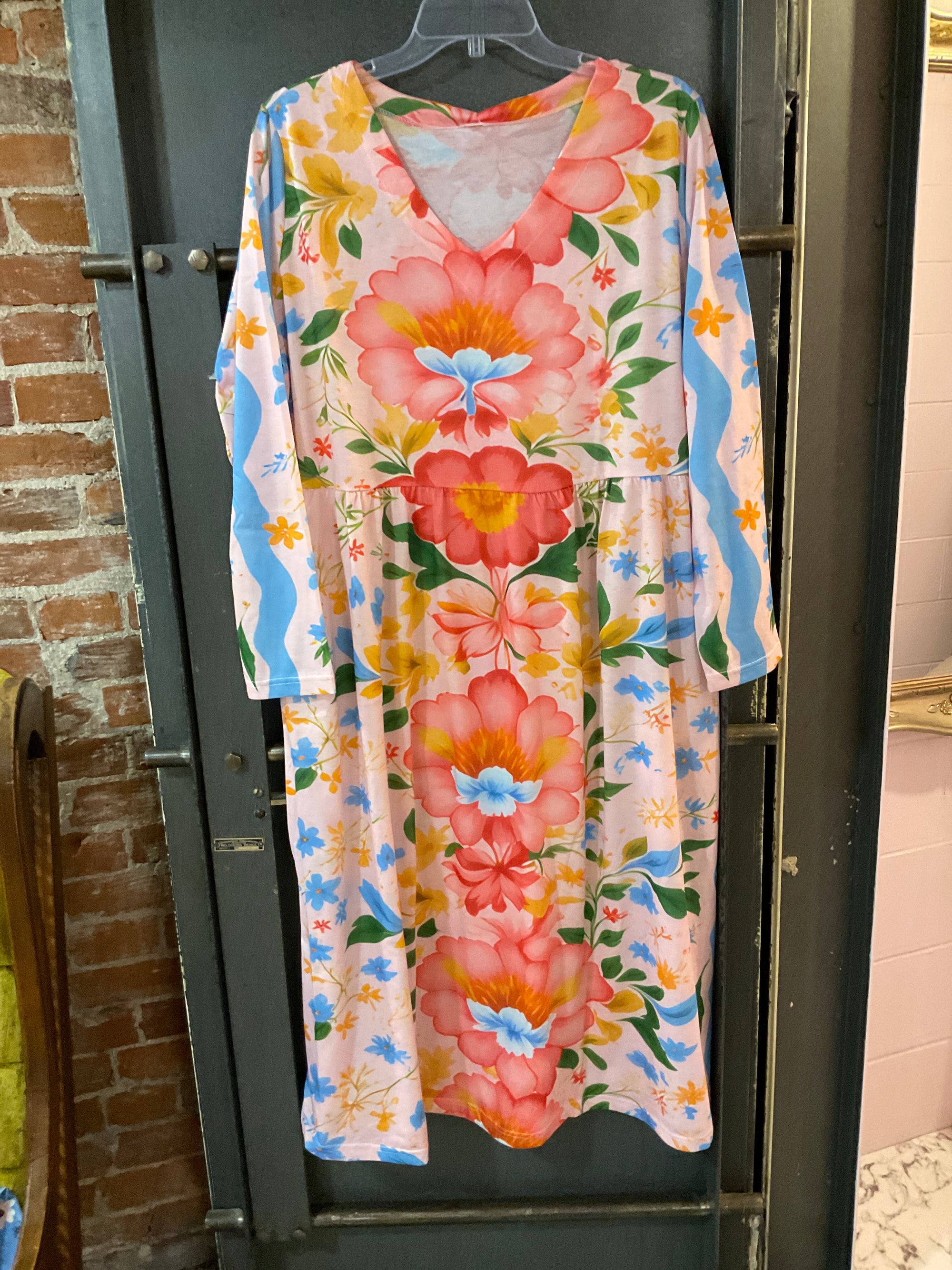 Pink floral UNKNOWN DRESS with Pockets 2xl