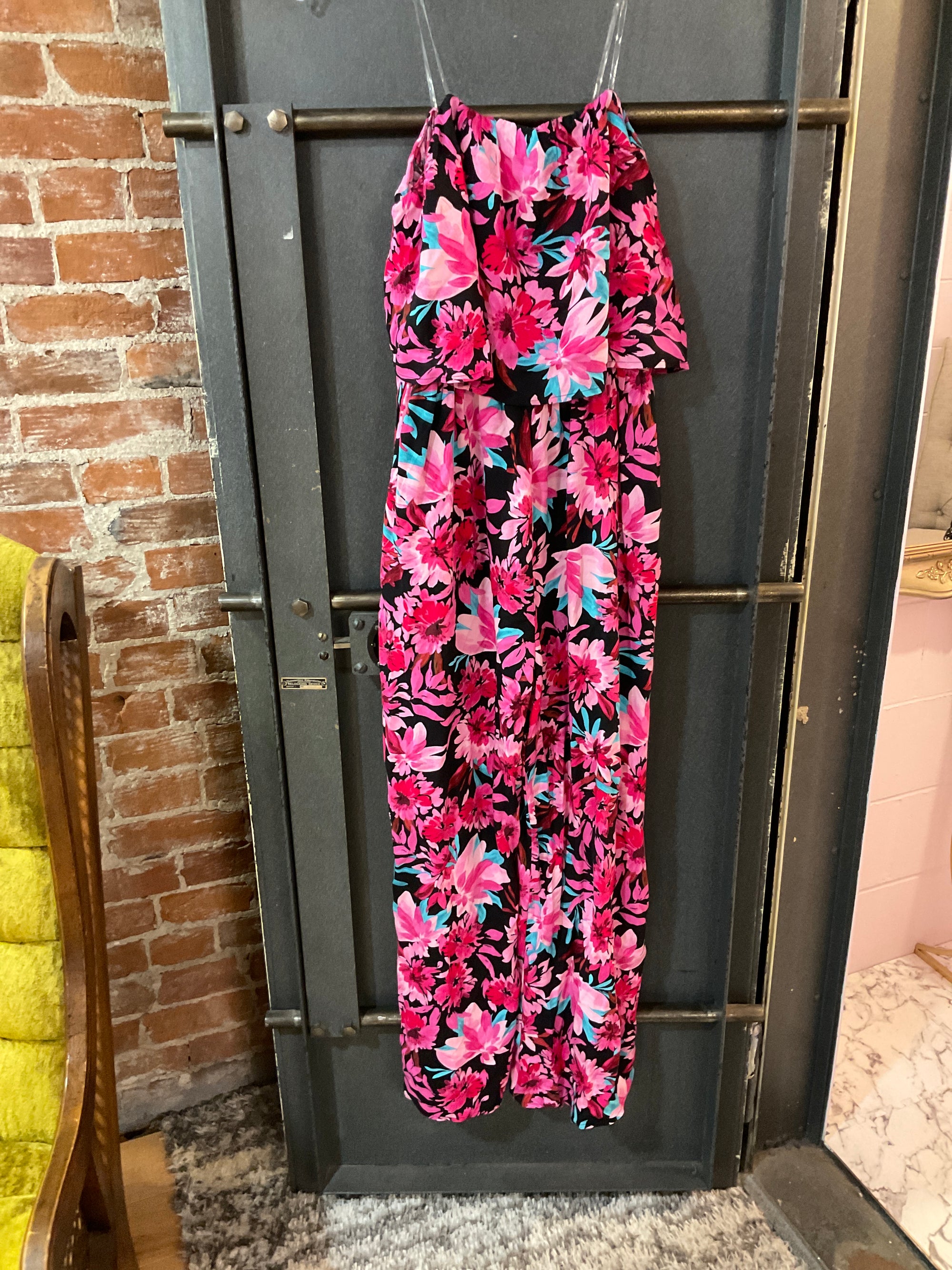 PINK FLORAL Emily Wonder DRESS L