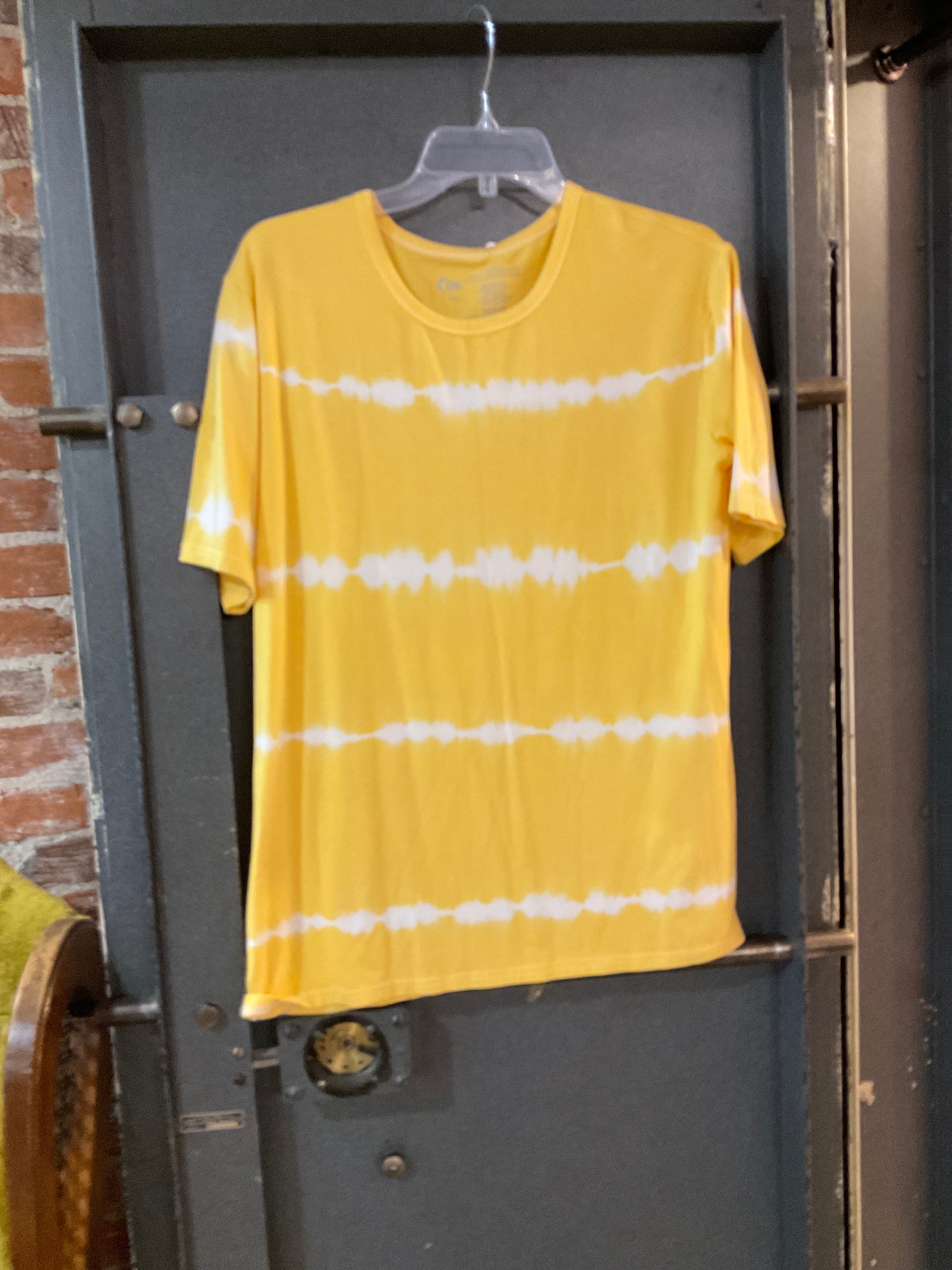 YELLOW/WHITE PATTERN ZYIA SHORT SLEEVE SHIRT XXL