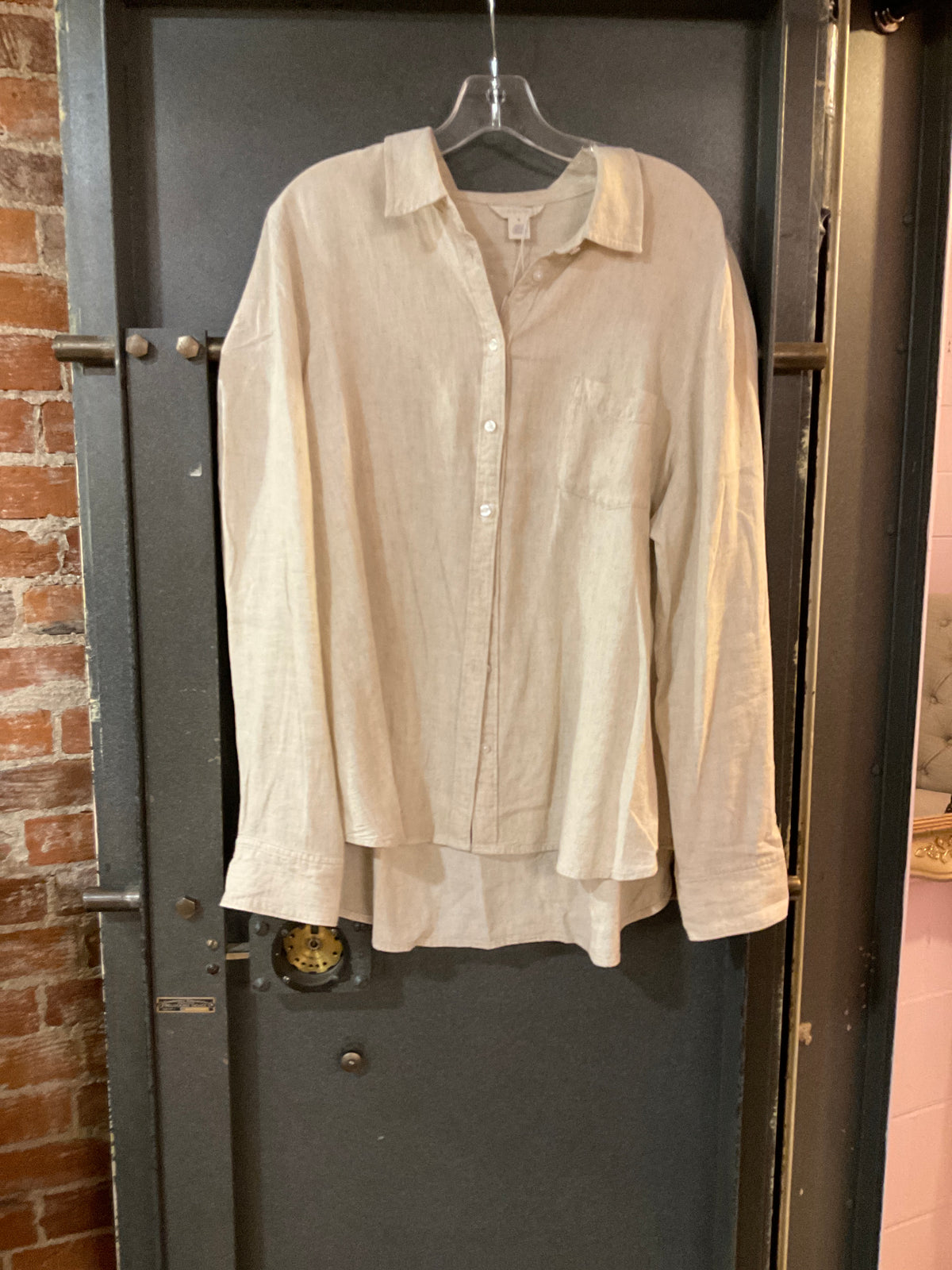 TAN CASLON BUTTON DOWN LONG SLEEVE SHIRT XL
