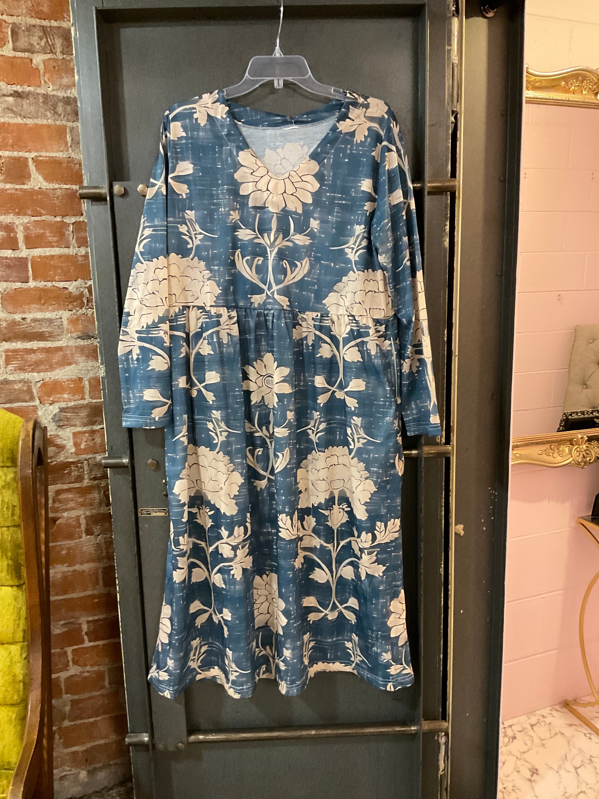 FLORAL PATTERN UNKNOWN DRESS with Pockets 2XL