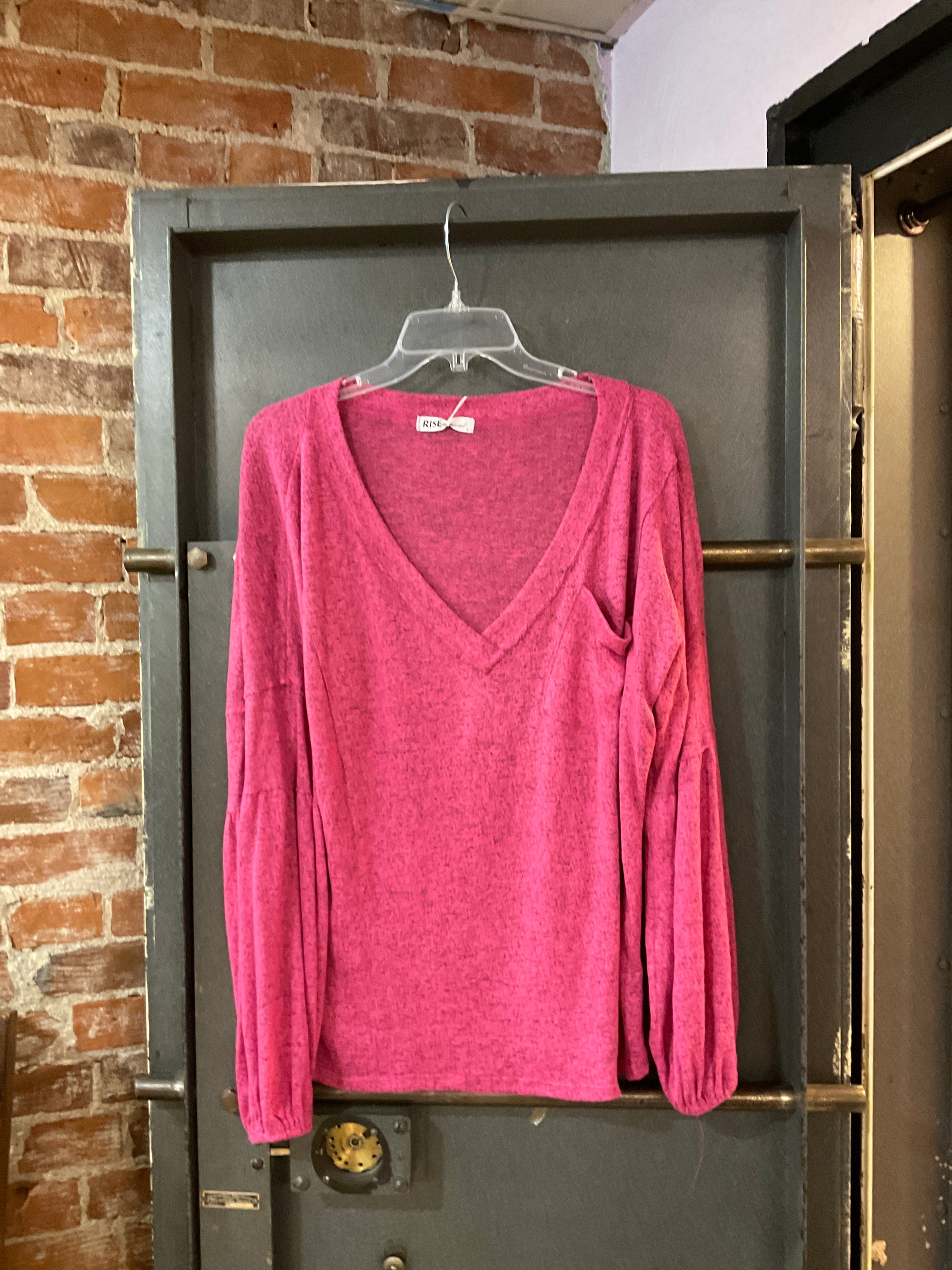 Pink RISE APPAREL Lightweight vneck long sleeve S
