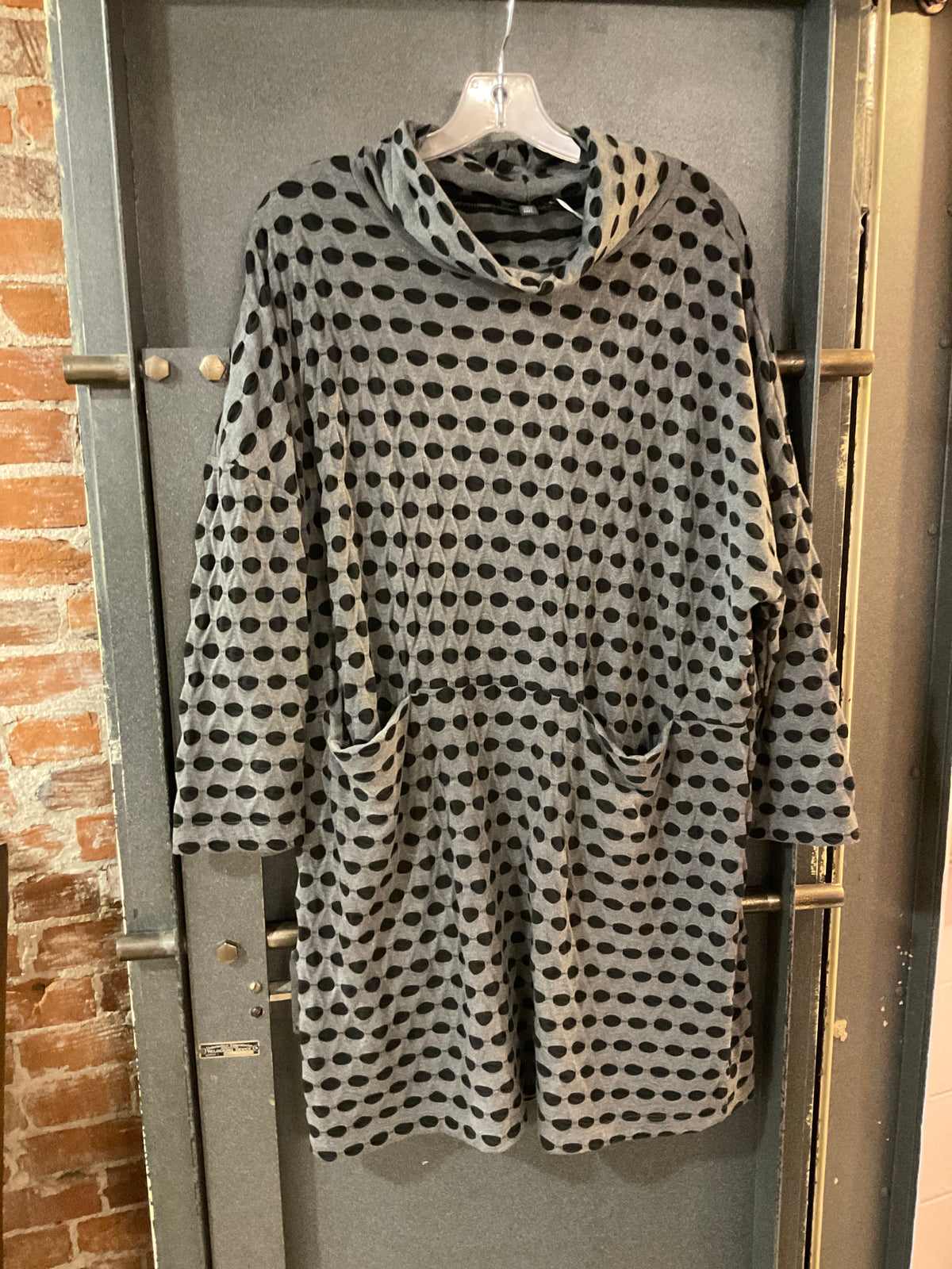 BLACK POLKA DOT SHANNON PASSERO TURTLENECK LONG SLEEVE SHIRT M/L