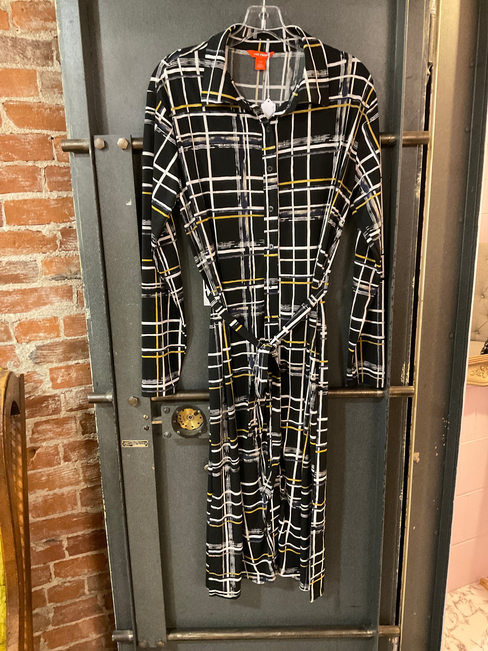 BLACK PATTERN JOE FRESH DRESS L