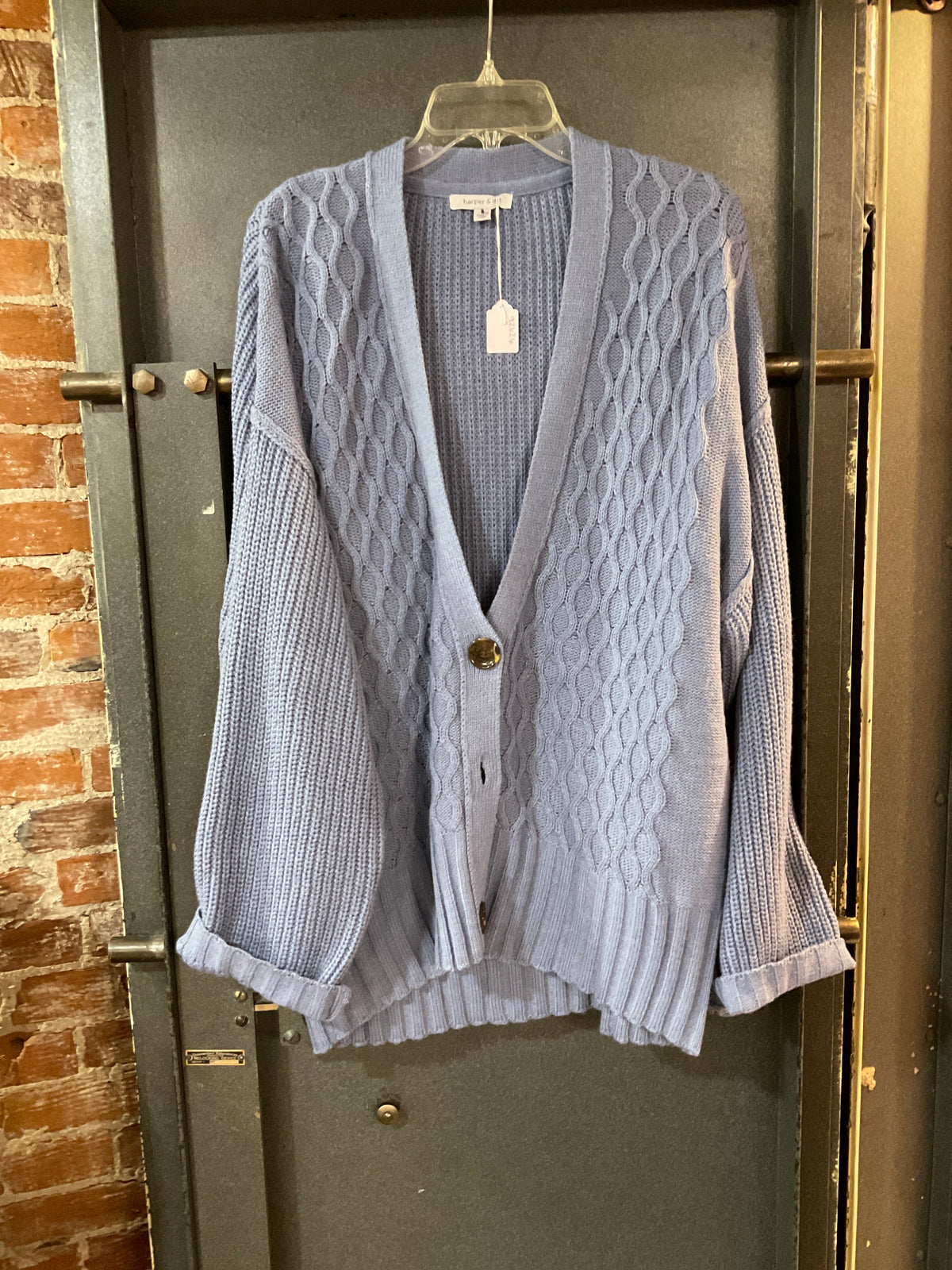 Blue Harper &amp; lex BUTTON CARDIGAN L