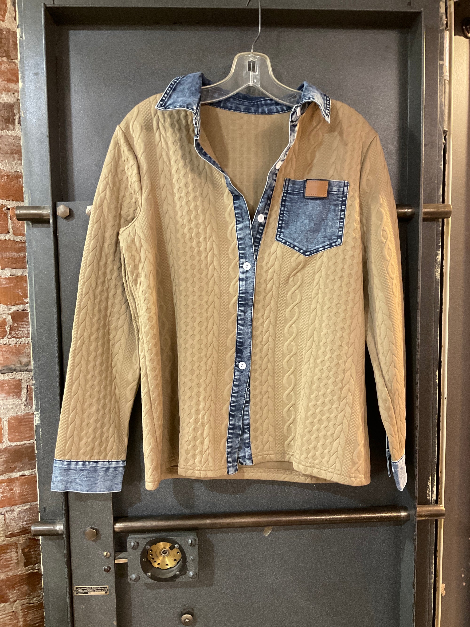 BROWN UNKNOWN LONG SLEEVE SHIRT S