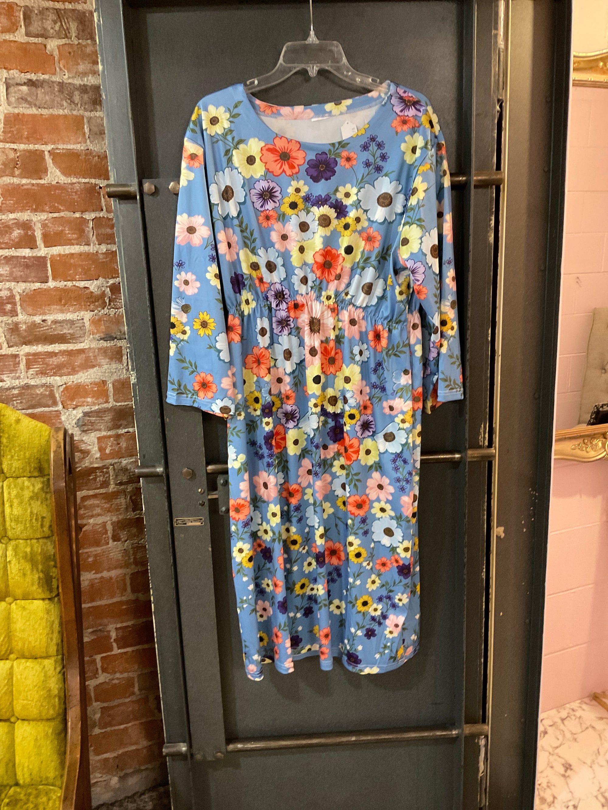 Blue floral UNKNOWN DRESS 2XL