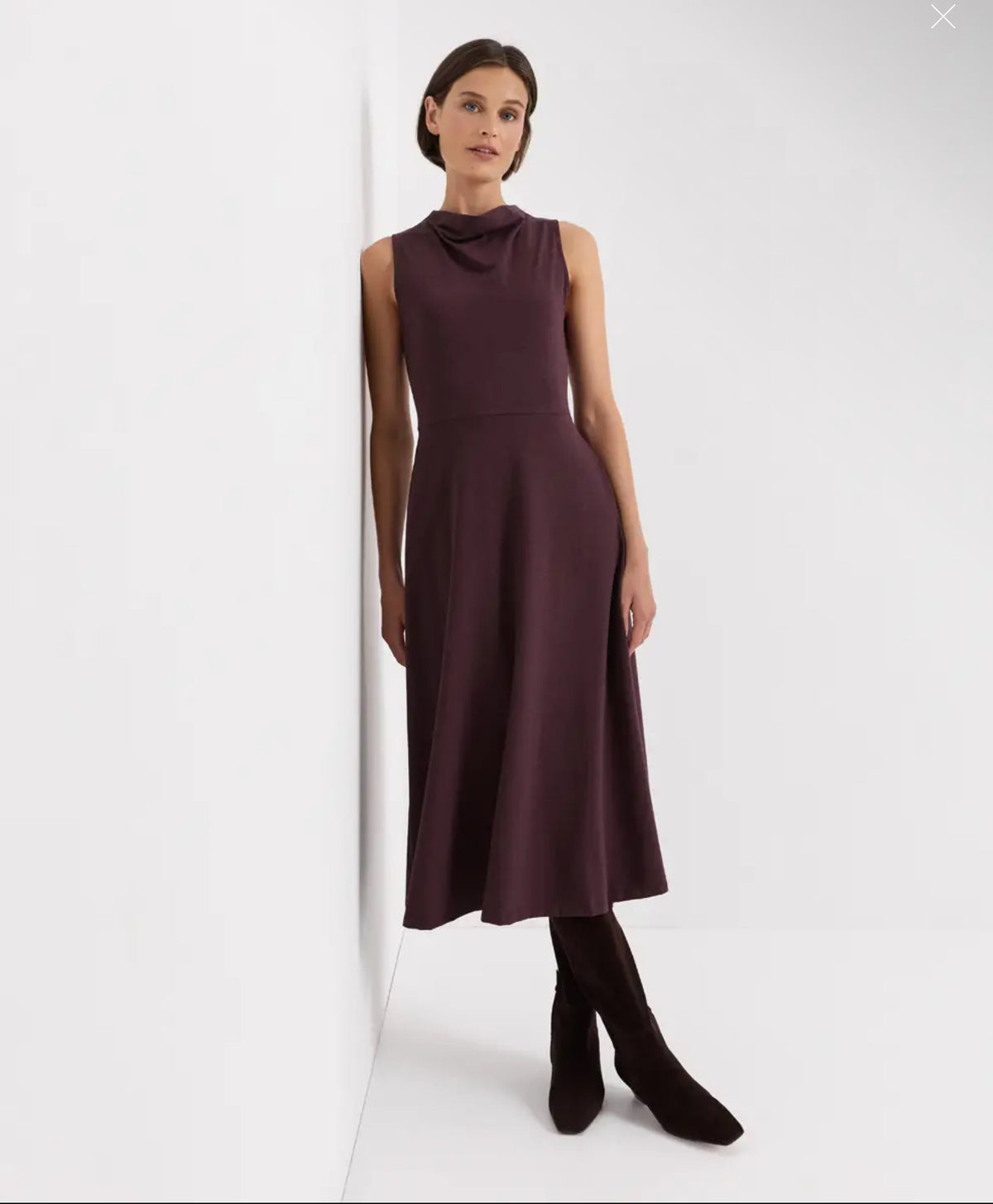 Pact fit &amp; flare cowl neck sleeveless dress