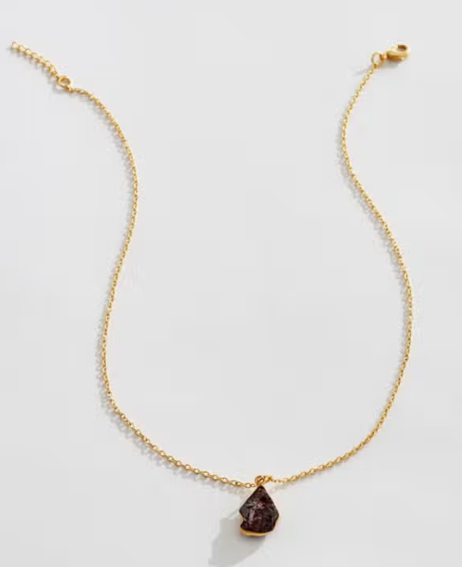 Gold and Stone Pendant Necklace