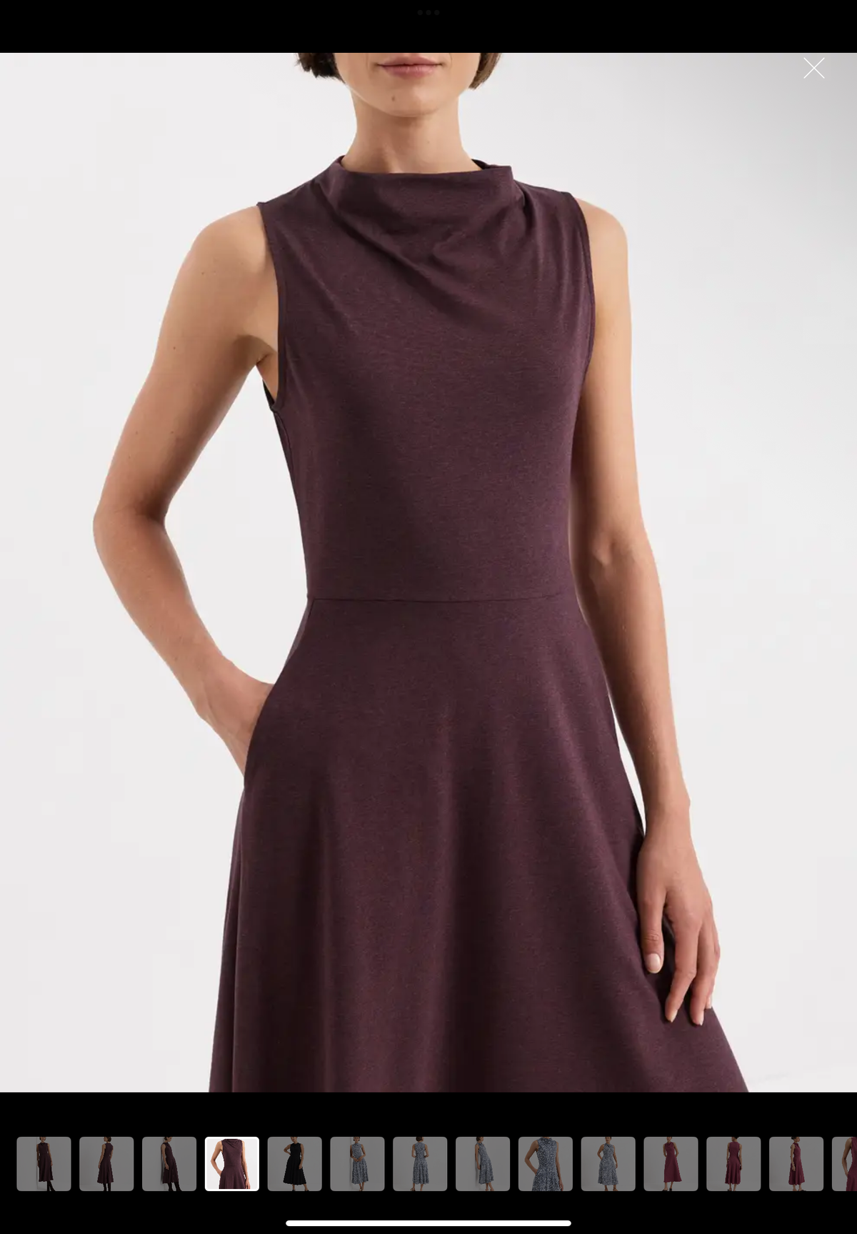 Pact fit &amp; flare cowl neck sleeveless dress