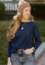 Load image into Gallery viewer, Ribbed Knit Boxy Long Sleeve Top
