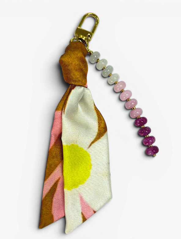Ethic Goods - Retro Floral &amp; Neon Gemstone Bag Charm