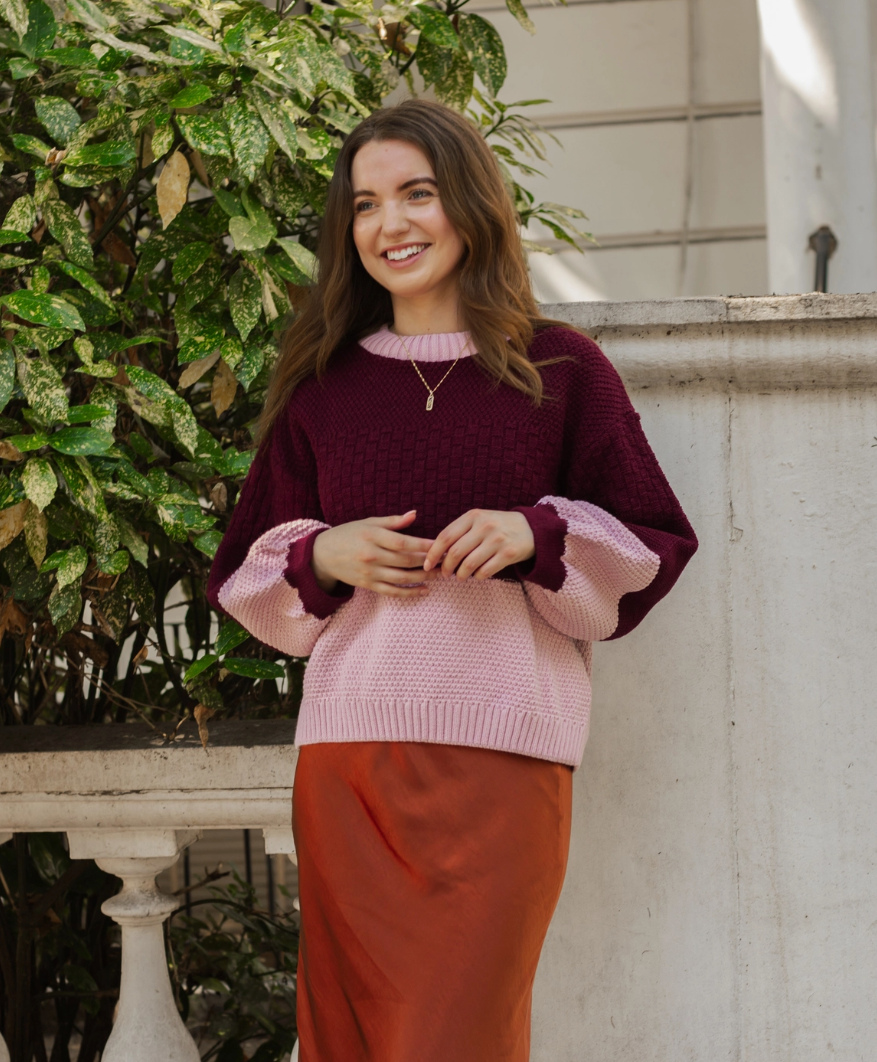 Cara &amp; The Sky - Taz Recycled Cotton Two Tone Jumper