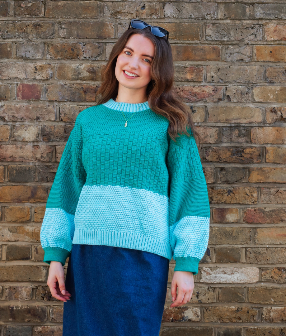 Cara &amp; The Sky - Taz Recycled Cotton Two Tone Jumper