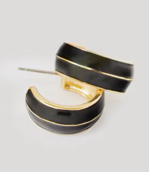 Black and Gold Hoops