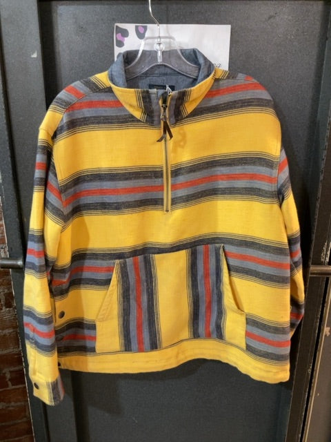 YELLOW PATTERN Pendleton 100% COTTON QUARTER ZIP JACKET S