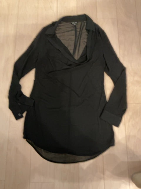 {{ClientCode}} BLACK RONEN CHEN SHEER SHIRT, S