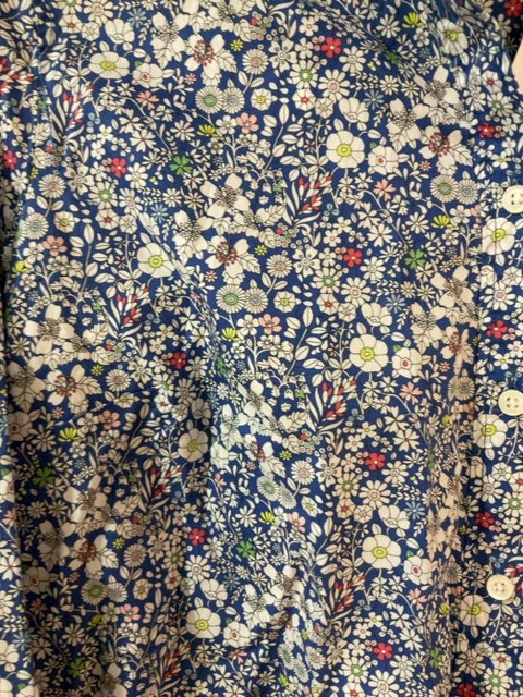 BLUE FLORAL J CREW BUTTON DOWN SHIRT 10