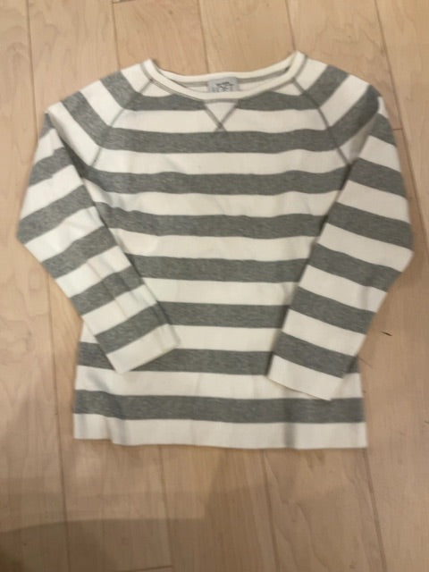 Grey/wht stripe LOFT LONG SLEEVE SHIRT S