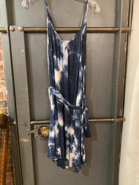 NAVY TIE-DYE White Birch DRESS L
