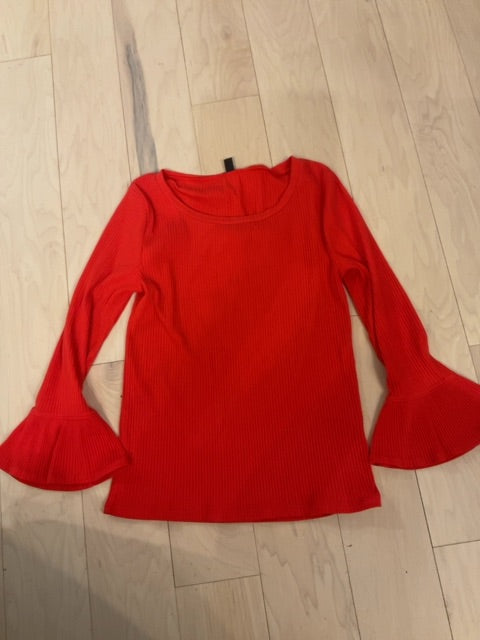 ORANGE J CREW BELL SLEEVE SHIRT S