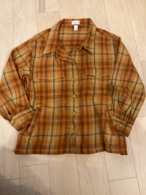 orange plaid DASH SHACKET L