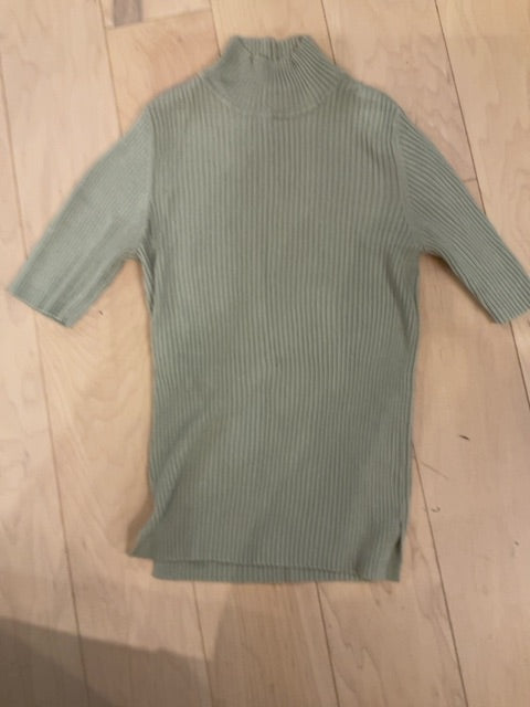MINT GREEN J JILL MOCK NECK SHORT SLEEVE SHIRT S