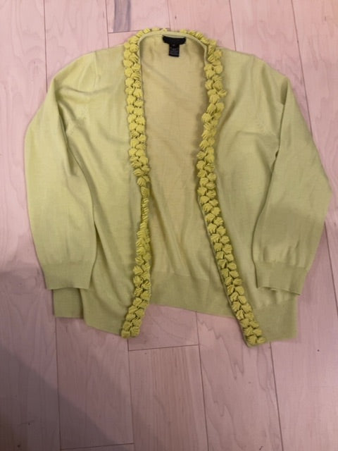 Chartreuse J CREW OPEN CARDIGAN M