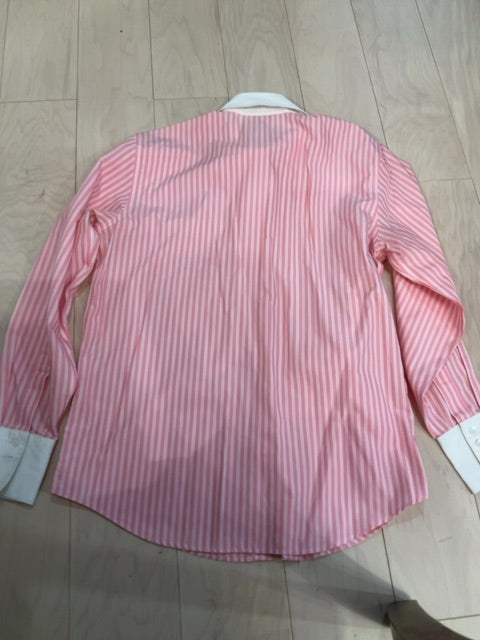 {{ClientCode}} Pink/wht TALBOTS BUTTON DOWN LONG SLEEVE, 6