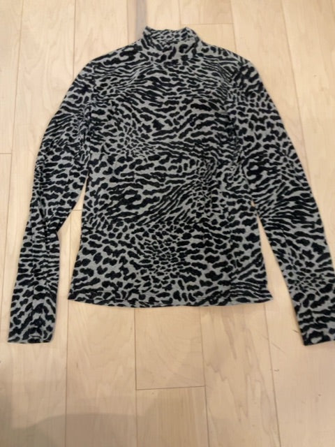 GREY LEOPARD JONES NEW YORK Mock neck long sleeve S