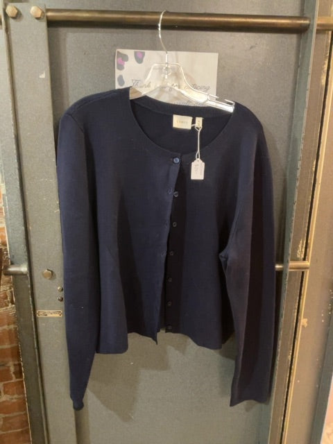 NAVY CYRUS ROUND NECK BUTTON DOWN CARDIGAN XL