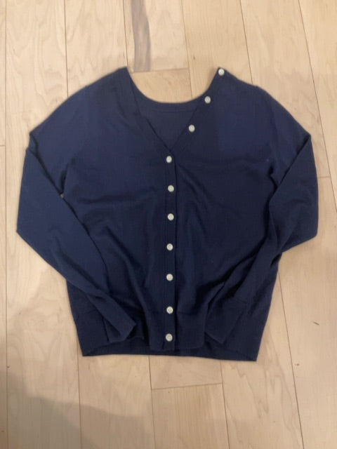NAVY UNKNOWN MERINO CARDIGAN M