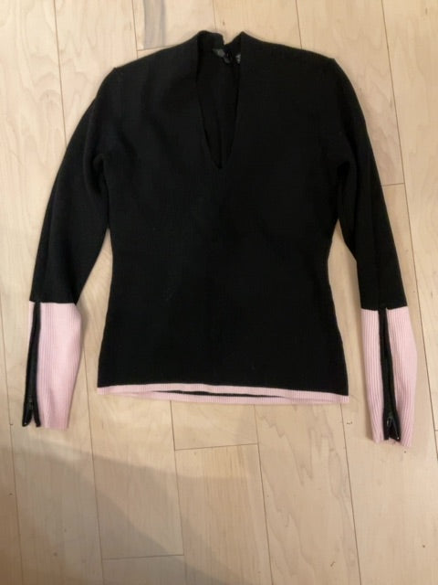 Blk/pink YUKA MOCK NECK SWEATER M