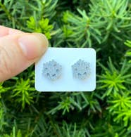 Silver Snowflake Glitter Acrylic Stud Earring