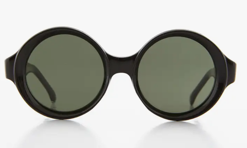 Round Mod Vintage Sunglass with Beveled Frame - Trudy