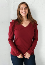 Load image into Gallery viewer, Cynthia Long Sleeve Top in Scarlet Red
