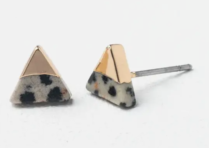 Dalmatian Jasper Stud Earring